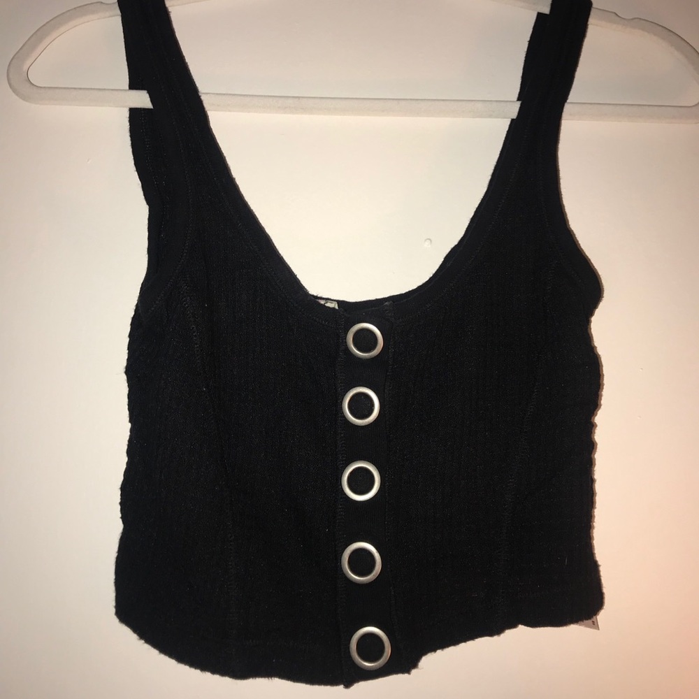 Crop Top Button Down Tank